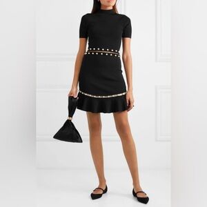 Alice And Olivia New Evelyn Faux Pearl Cut Out Fitted Bodycon Dress Size S